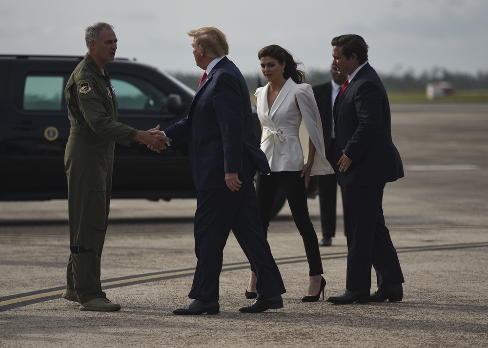 Trump tours Tyndall flightline