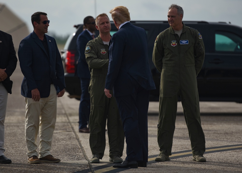 Trump tours Tyndall flightline