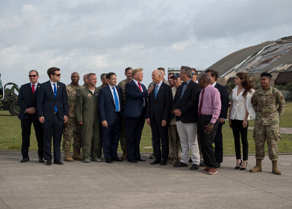 Trump tours Tyndall flightline