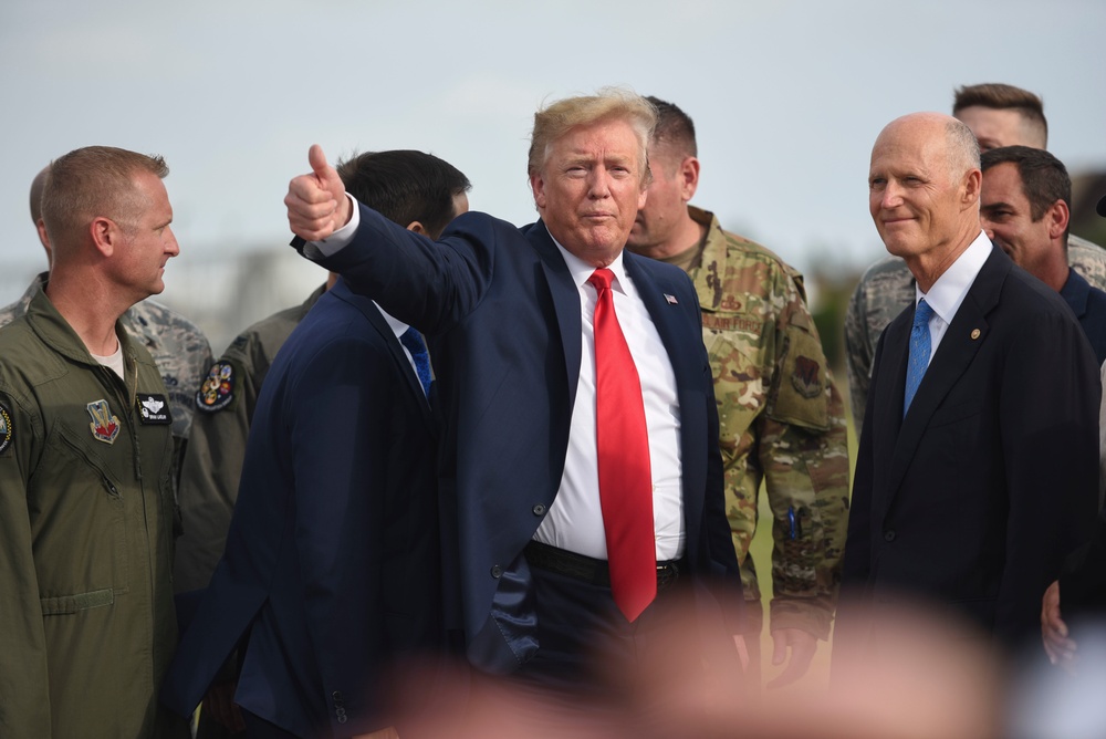 Trump tours Tyndall flightline