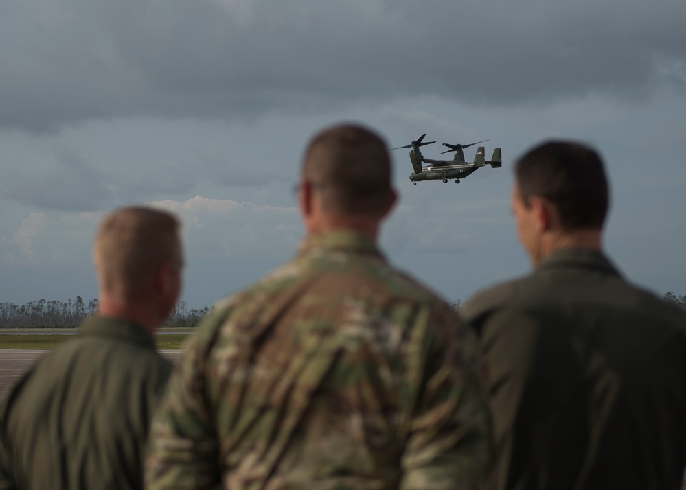 Trump tours Tyndall flightline