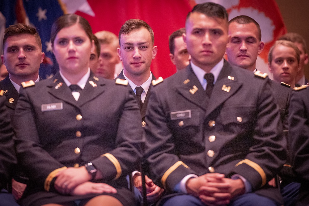 ROTC cadets at commissioning ceremony