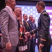 Lt. Gen. Thomas James Jr. shakes cadet's hand