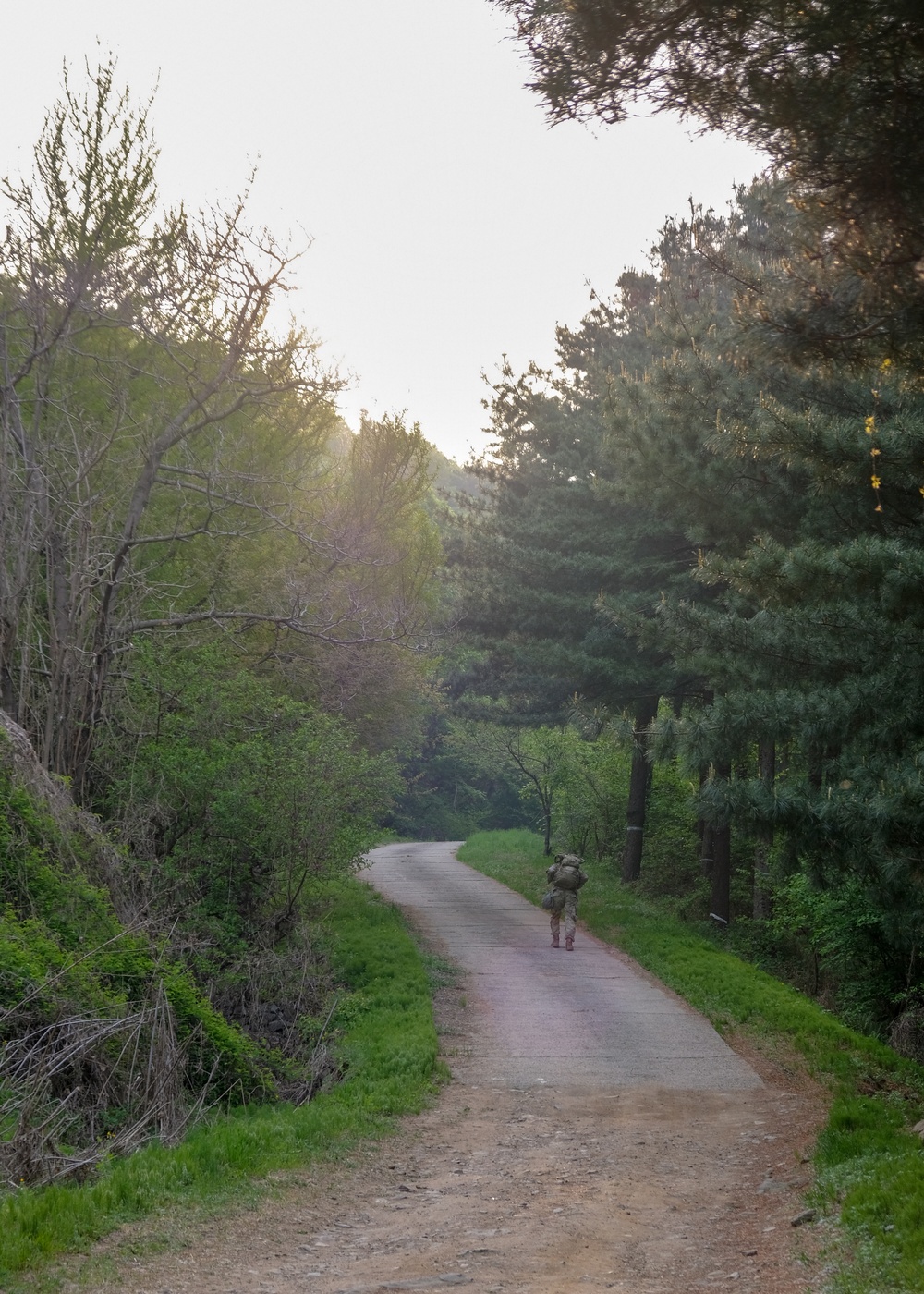 Soldiers enjoy early morning ruck march