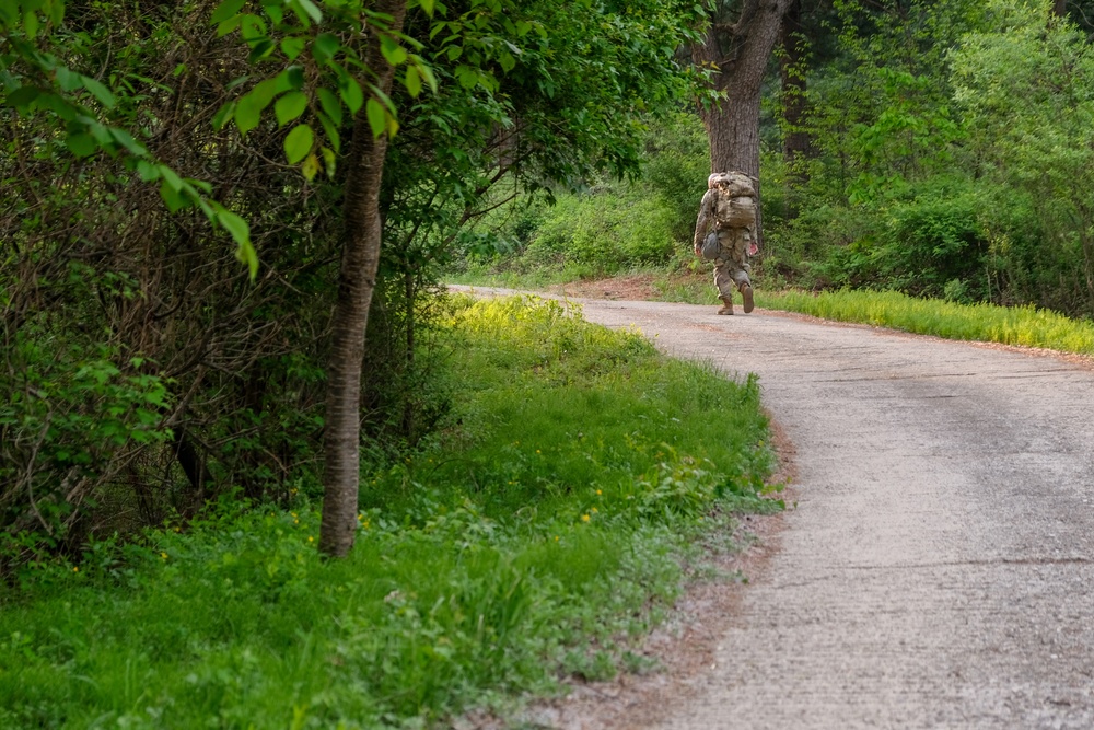 Soldiers enjoy early morning ruck march