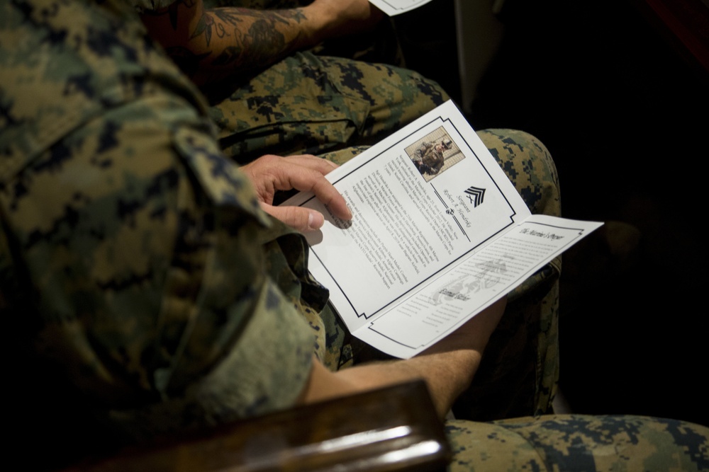 Memorial service for SSgt. Christopher Slutman, SSgt. Benjamin Hines, Sgt. Robert Hendriks