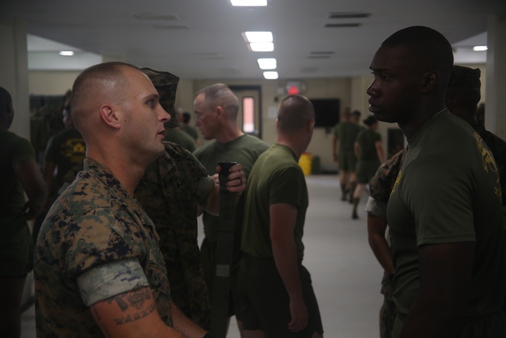 Drill Instructor School students take on squad bay procedures