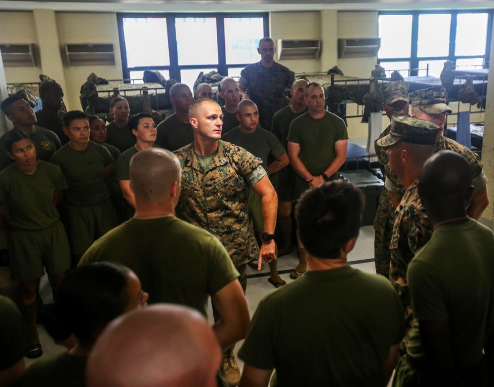 Drill Instructor School students take on squad bay procedures