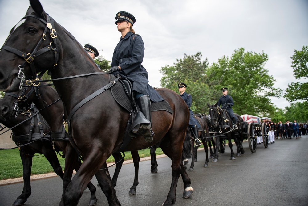 Military Funeral Honors With Funeral Escort Are Conducted for U.S. Marine Corps Staff Sgt. Benjamin Hines