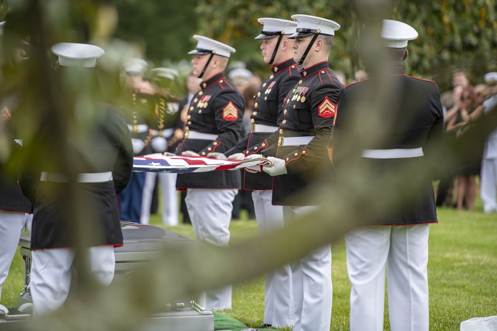 Military Funeral Honors With Funeral Escort Are Conducted for U.S. Marine Corps Staff Sgt. Benjamin Hines