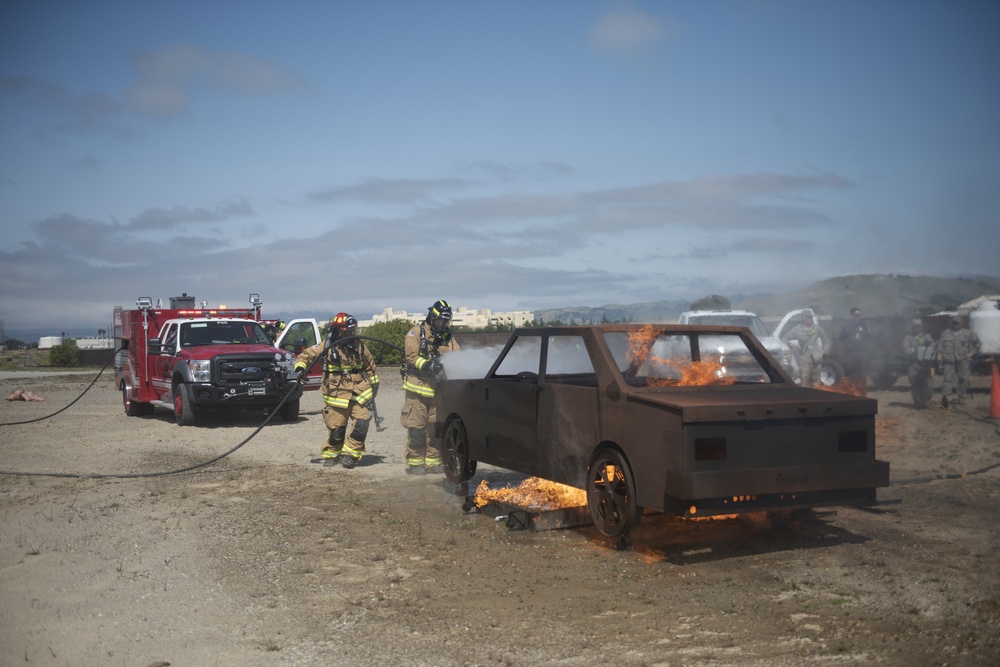 Firefighters in action