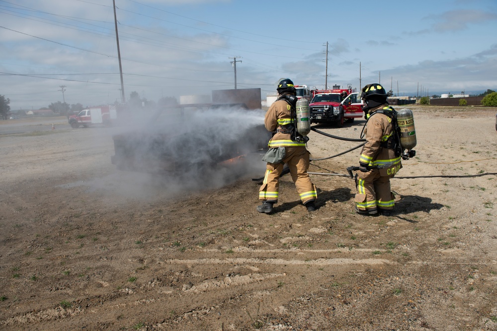 Firefighters in action