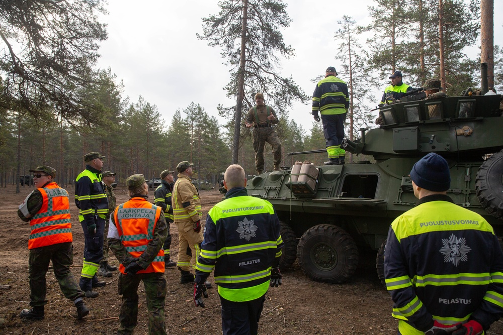 Finnish Army Build a Bridge for 2nd Light Armored Reconnaissance Battalion