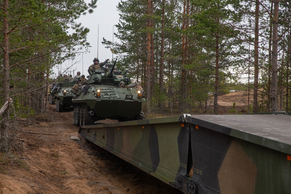 Finnish Army Build a Bridge for 2nd Light Armored Reconnaissance Battalion