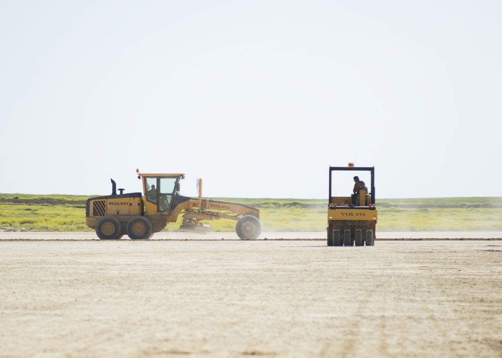 Civil engineers maintain primitive airfield, support combat operations