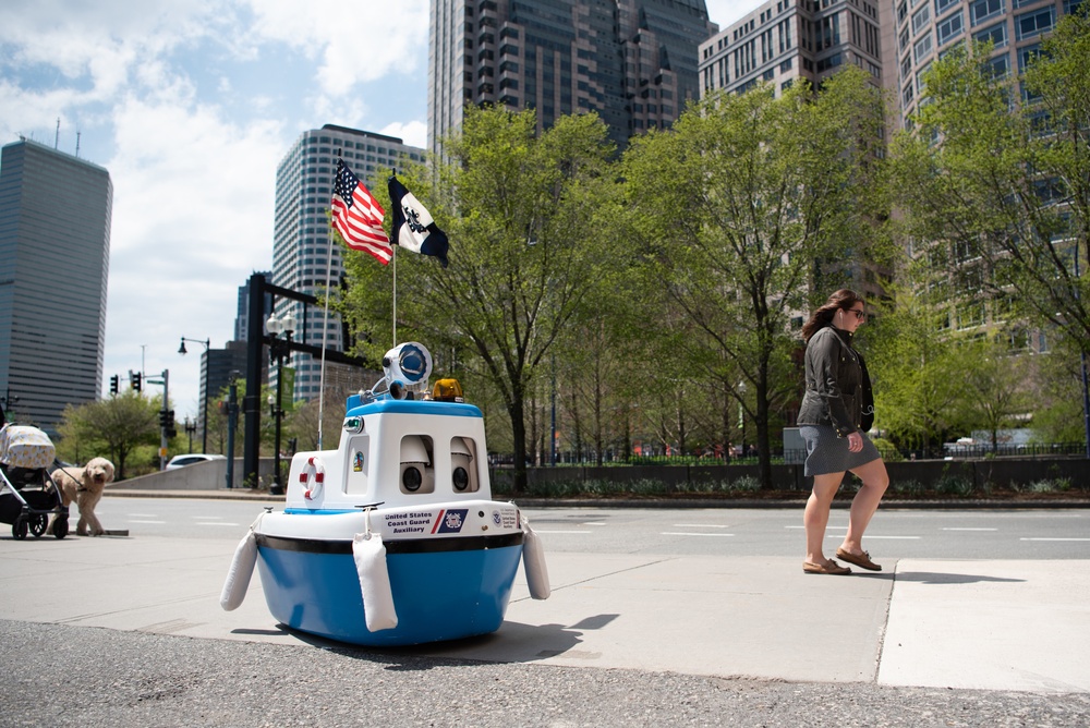 Coastie the safety boat talks safe boating in Boston