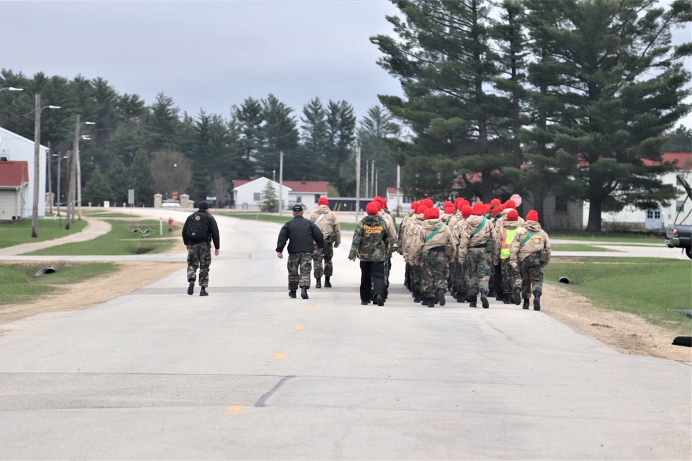 Wisconsin Challenge Academy cadets march at Fort McCoy