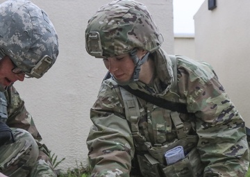 Treating a simulated casualty