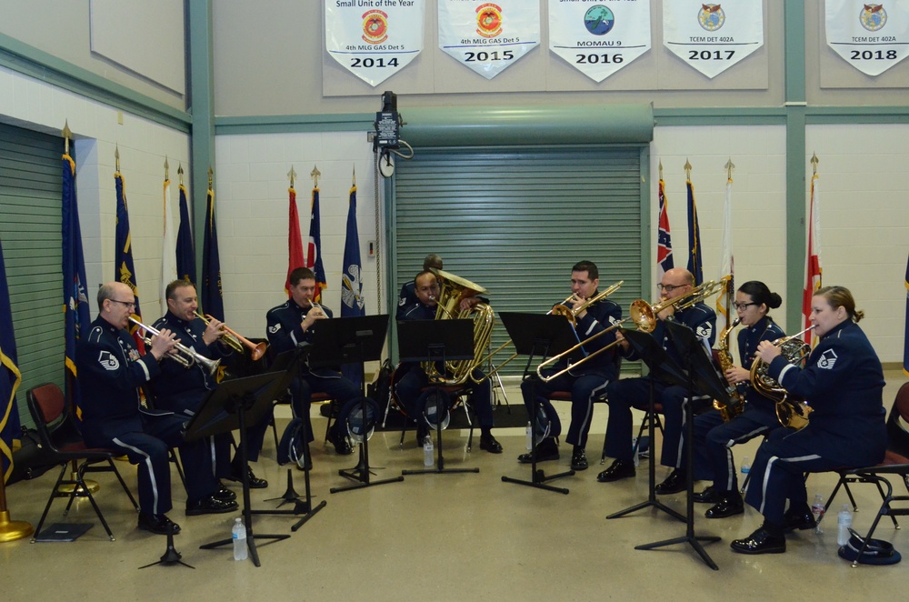 Air National Guard Band provides music for the Tenth Air Force Change of Command