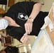 An infusion nurse at Walter Reed Bethesda prepares for a treatment.