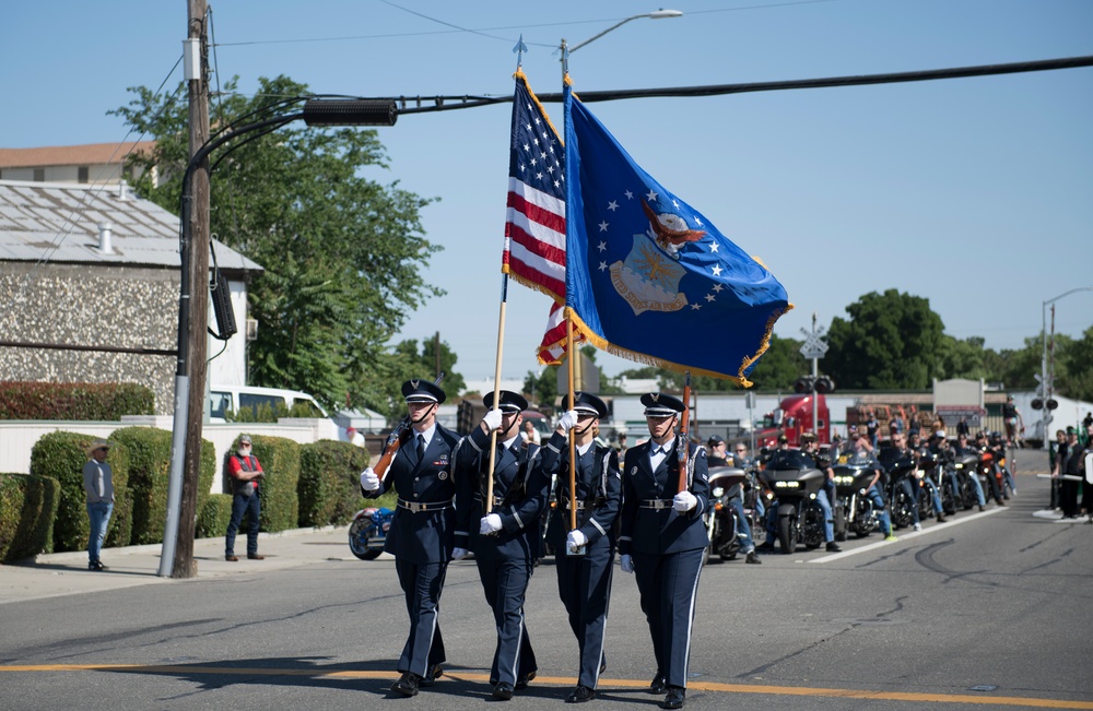 Travis Marches in Dixon May Fair Parade