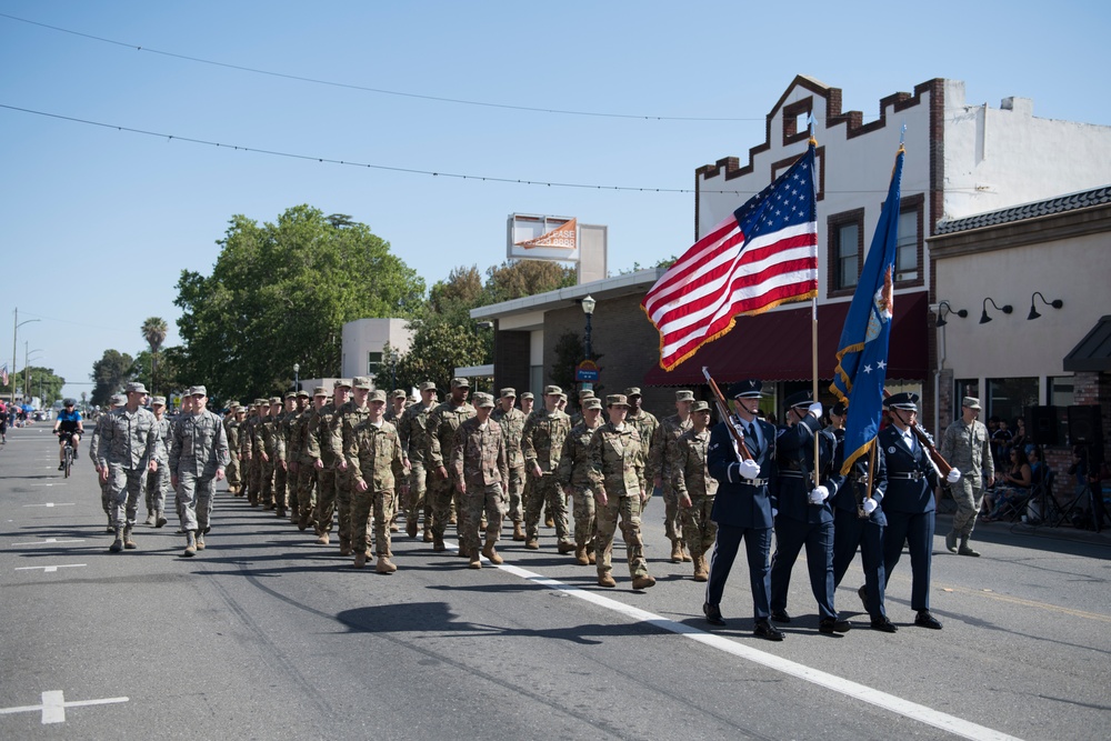 Travis Marches in Dixon May Fair Parade