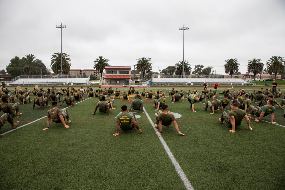 U.S. Marines participate in the Staff Noncommissioned Officer Academy Director's Cup Challenge