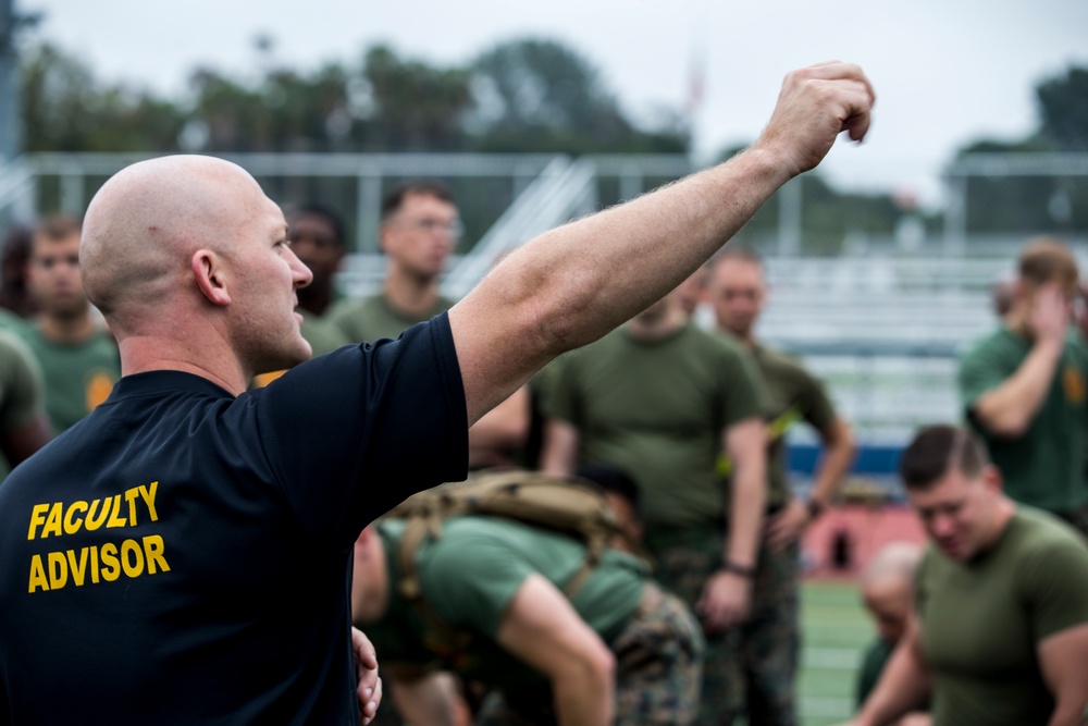 U.S. Marines participate in the Staff Noncommissioned Officer Academy Director's Cup Challenge