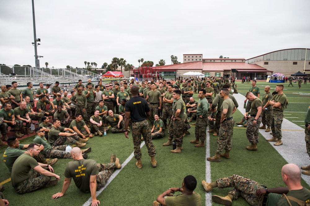 U.S. Marines participate in the Staff Noncommissioned Officer Academy Director's Cup Challenge