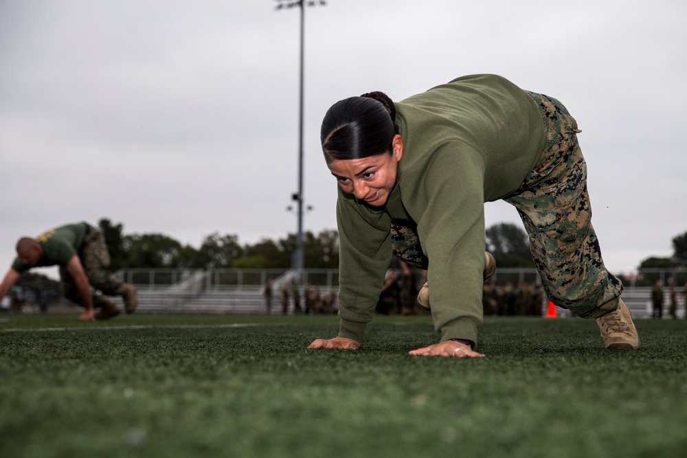 U.S. Marines participate in the Staff Noncommissioned Officer Academy Director's Cup Challenge