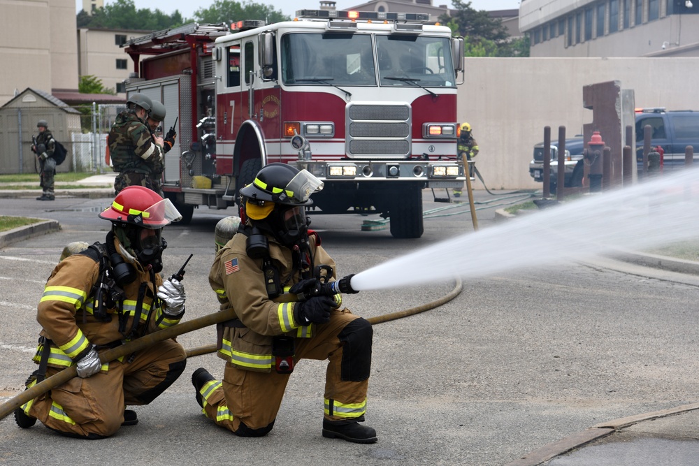 Osan firefighter training