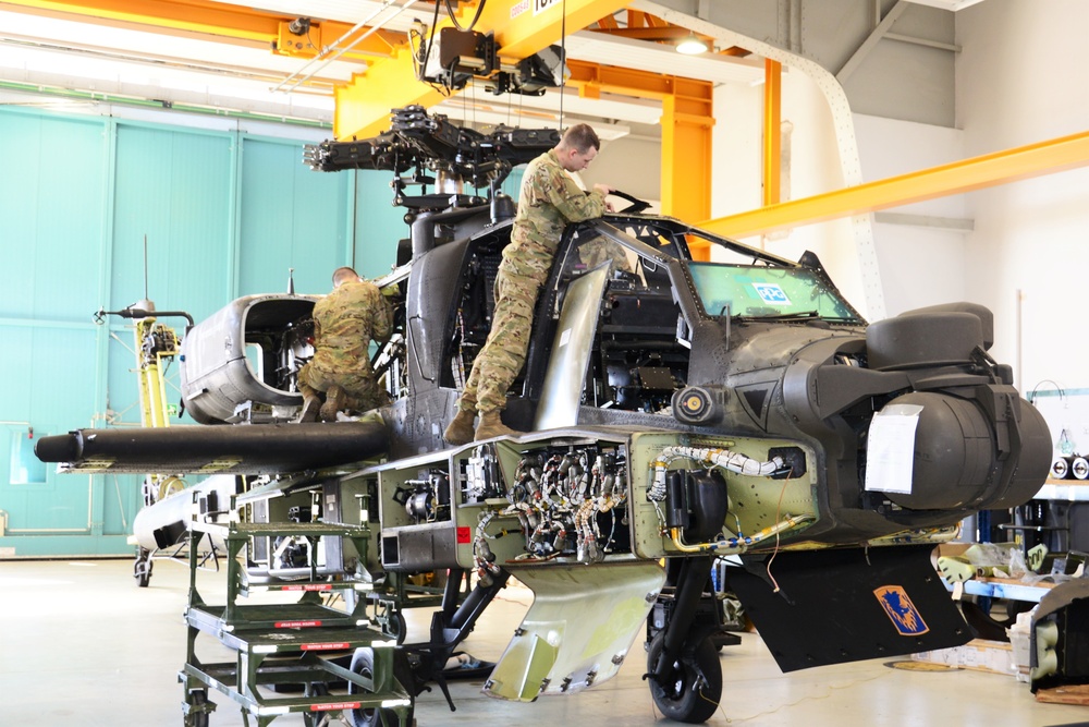 500 hours phase maintenance on an AH-64 Apache helicopter