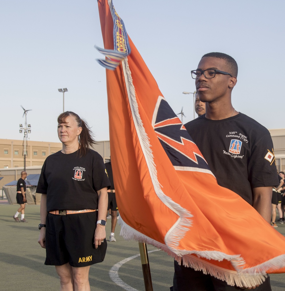 Service Members participate in Best Cyber Warrior Signal Run at Camp Arifjan