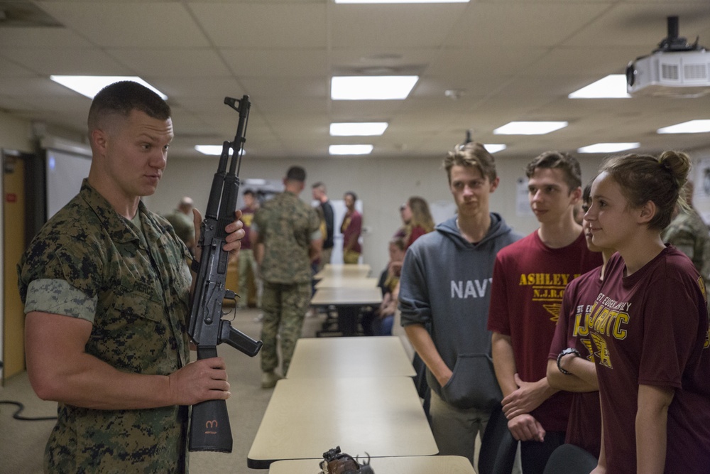 Marine Corps Security Cooperation Group Welcomes Eugene Ashley High School NJROTC students