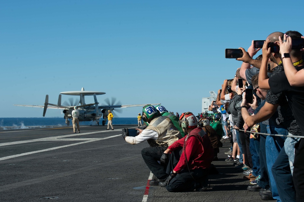 The aircraft carrier John C. Stennis (CVN 74) and Carrier Air Wing (CVW) 9 host an air power demonstration