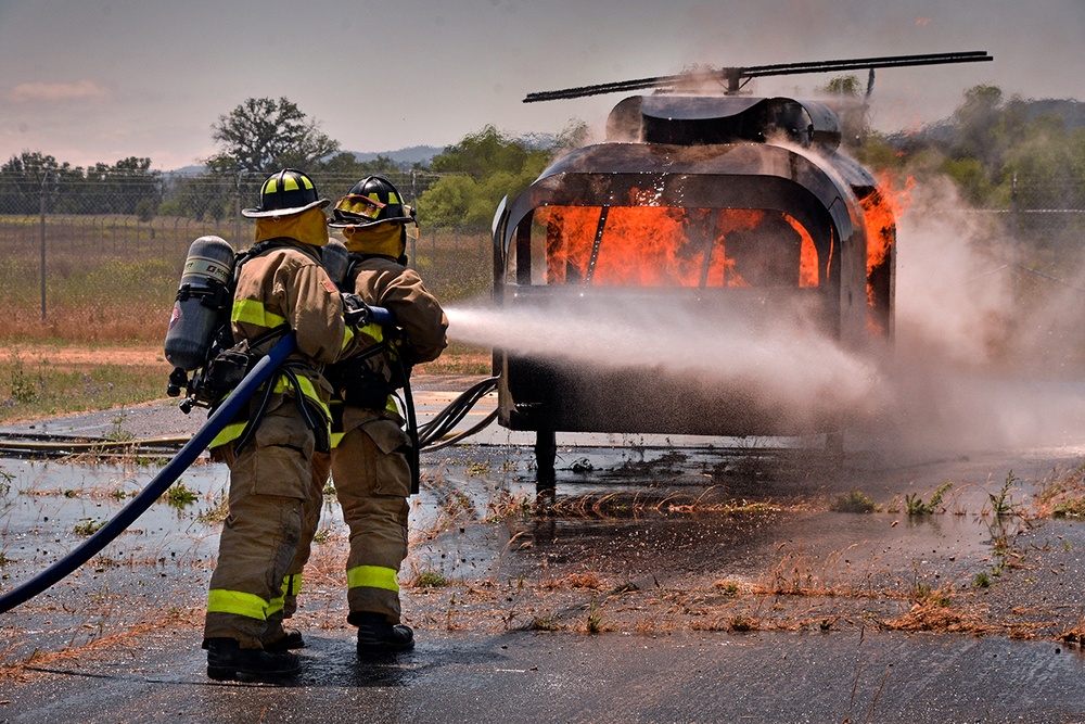 Army Firefighters Train for Aircraft Fires