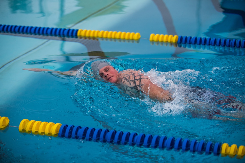 U.S. Service Members Compete in Commanding General's Cup Swim Meet