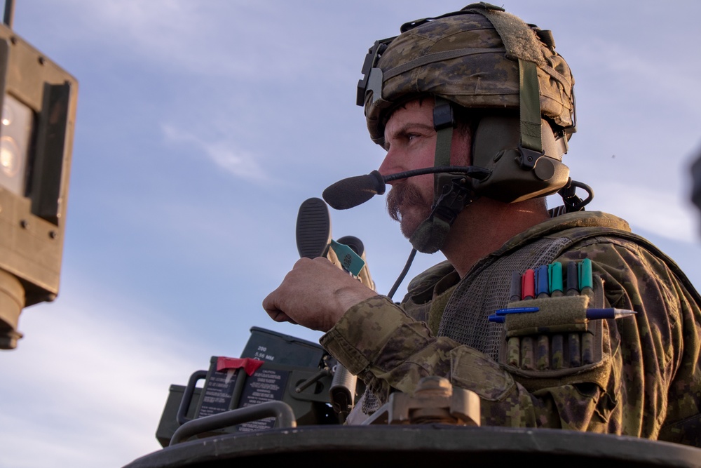 Captain Bryce Lockwood in a LAV Turret at Maple Resolve 19-01