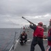 Gunner’s Mate Seaman Donovon Davis, center, fires a shot line during a replenishment-at-sea with the fleet replenishment oiler USNS Walter S. Diehl (T-AO 193) aboard the Arleigh Burke-class guided-missile destroyer USS Momsen (DDG 92).