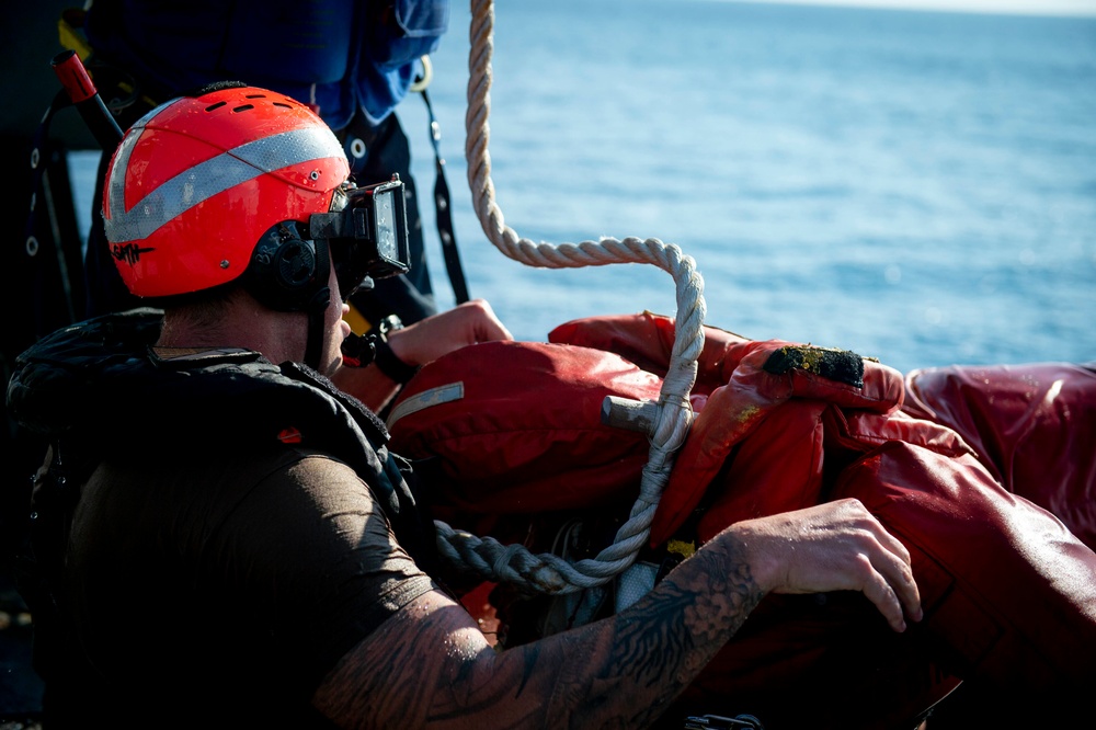 USS Preble Conducts Man Overboard Drill