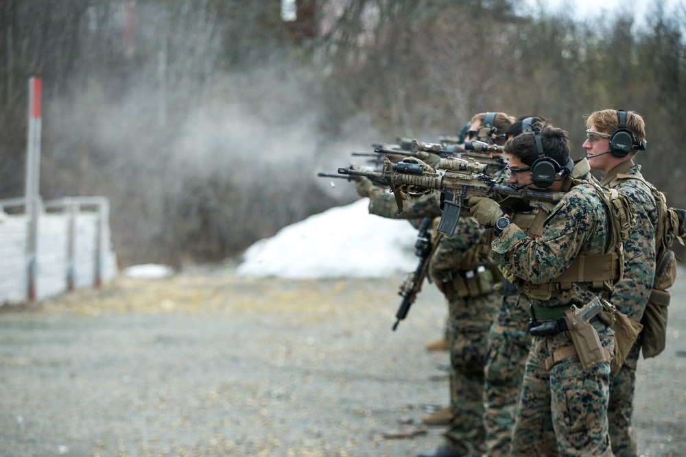 U.S. Marines, Norwegian Coastal Ranger Commando Execute Combat Marksmanship Drills Platinum Ren 2019
