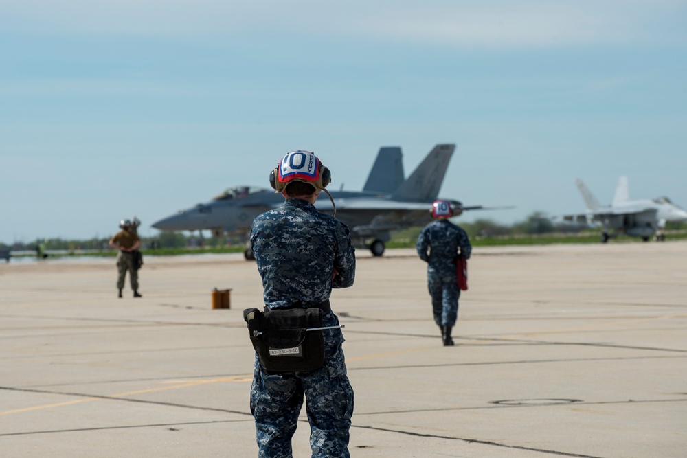 U.S. Navy F-18s Arrive at Gowen Field for Joint Training With Idaho National Guard