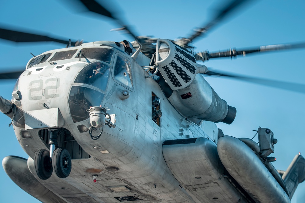 11th MEU CH-53 Flight Ops Aboard USS JPM