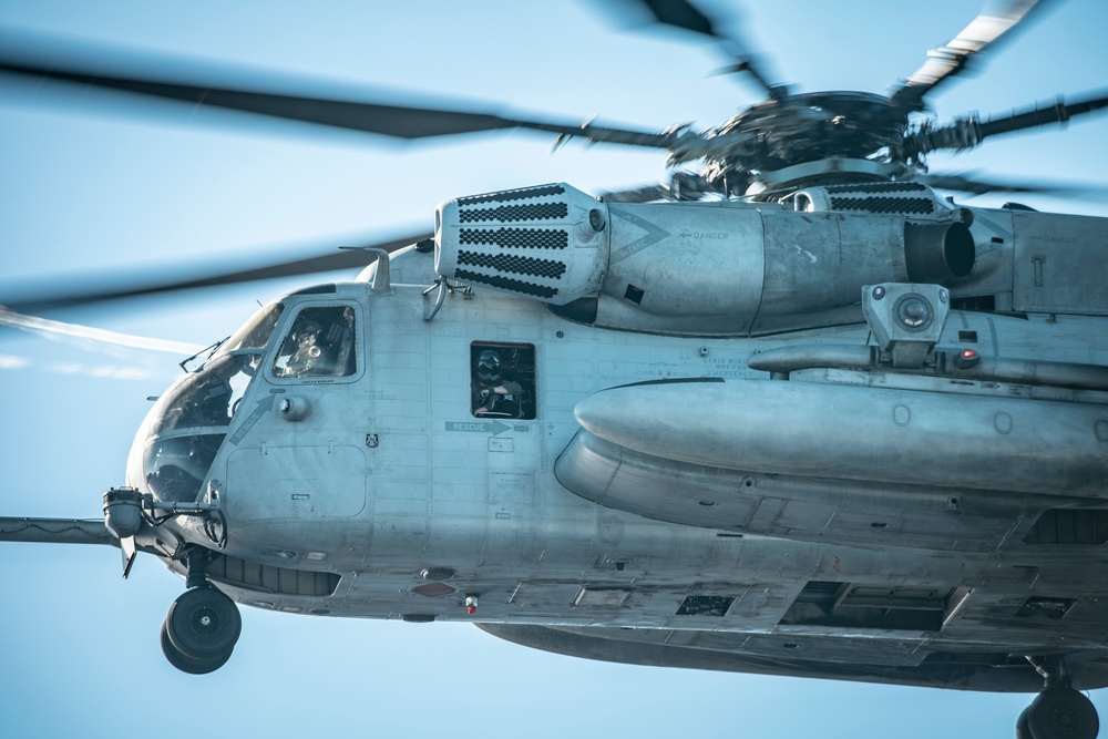 11th MEU CH-53 Flight Ops Aboard USS JPM