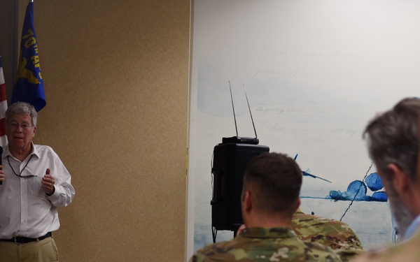 Retired U.S. Ambassador speaks to JTF forward HQ during Blue Flag 19-1