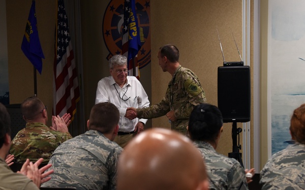 Retired U.S. Ambassador speaks to JTF forward HQ during Blue Flag 19-1