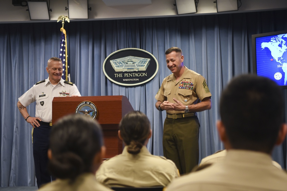 Senior Enlisted Advisor to Chairman, Indo-Pacific Command Speak to CBP Explorers, Agents