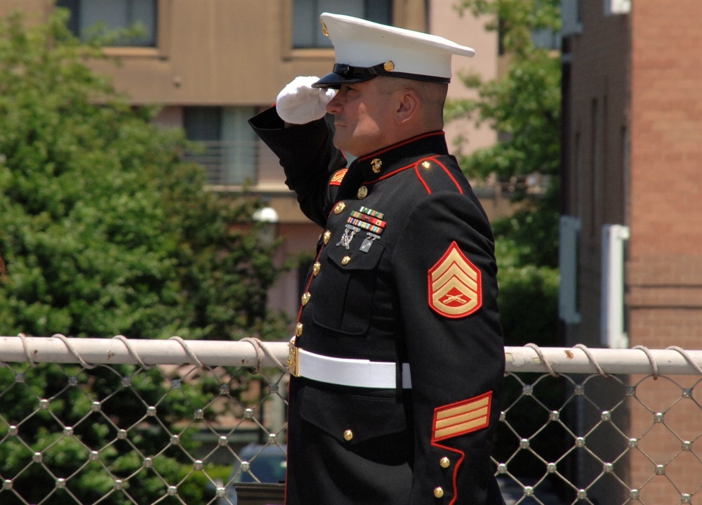 The Saluting Marine aboard a Battleship