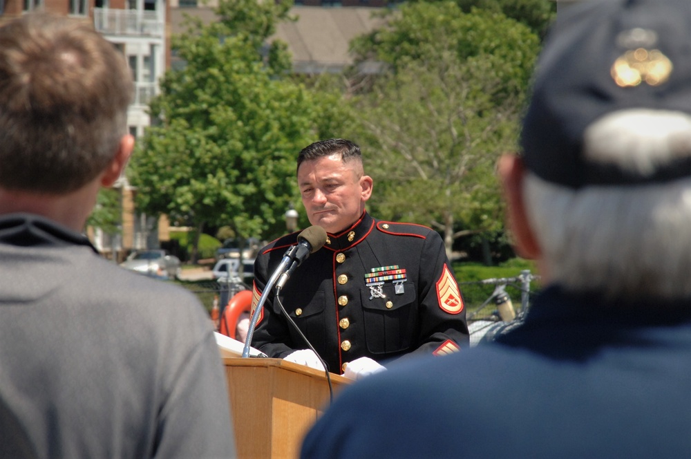 The Saluting Marine aboard a Battleship