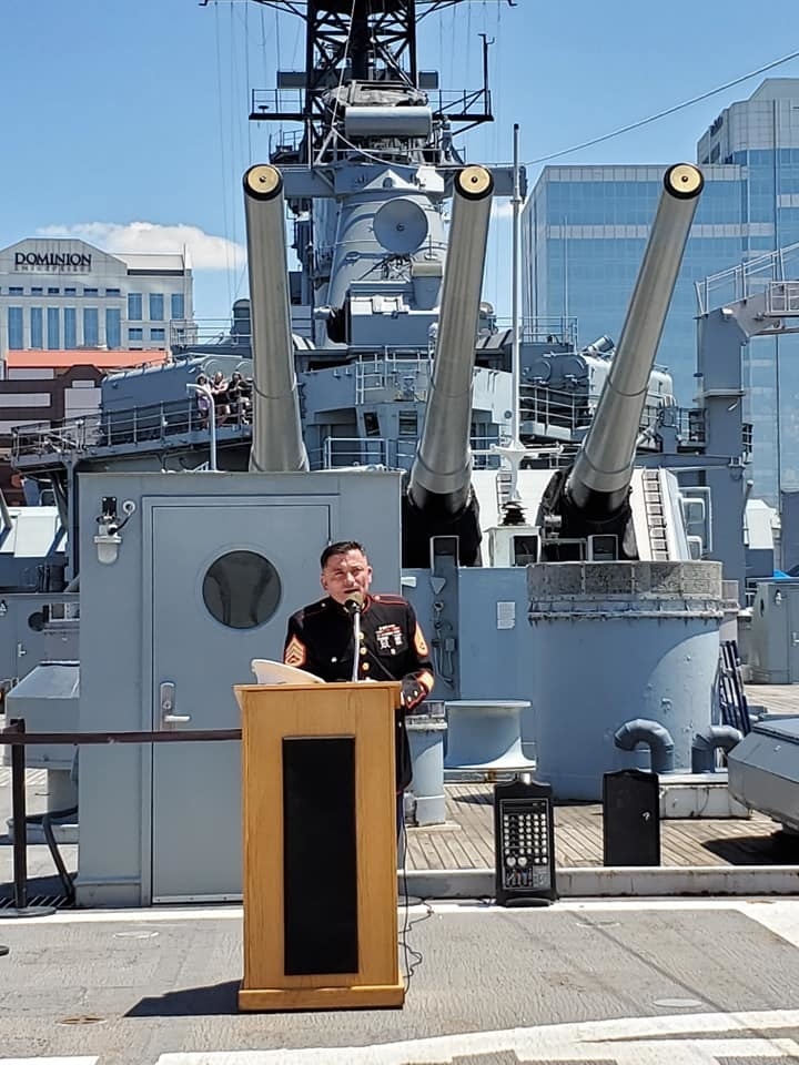 The Saluting Marine aboard a Battleship